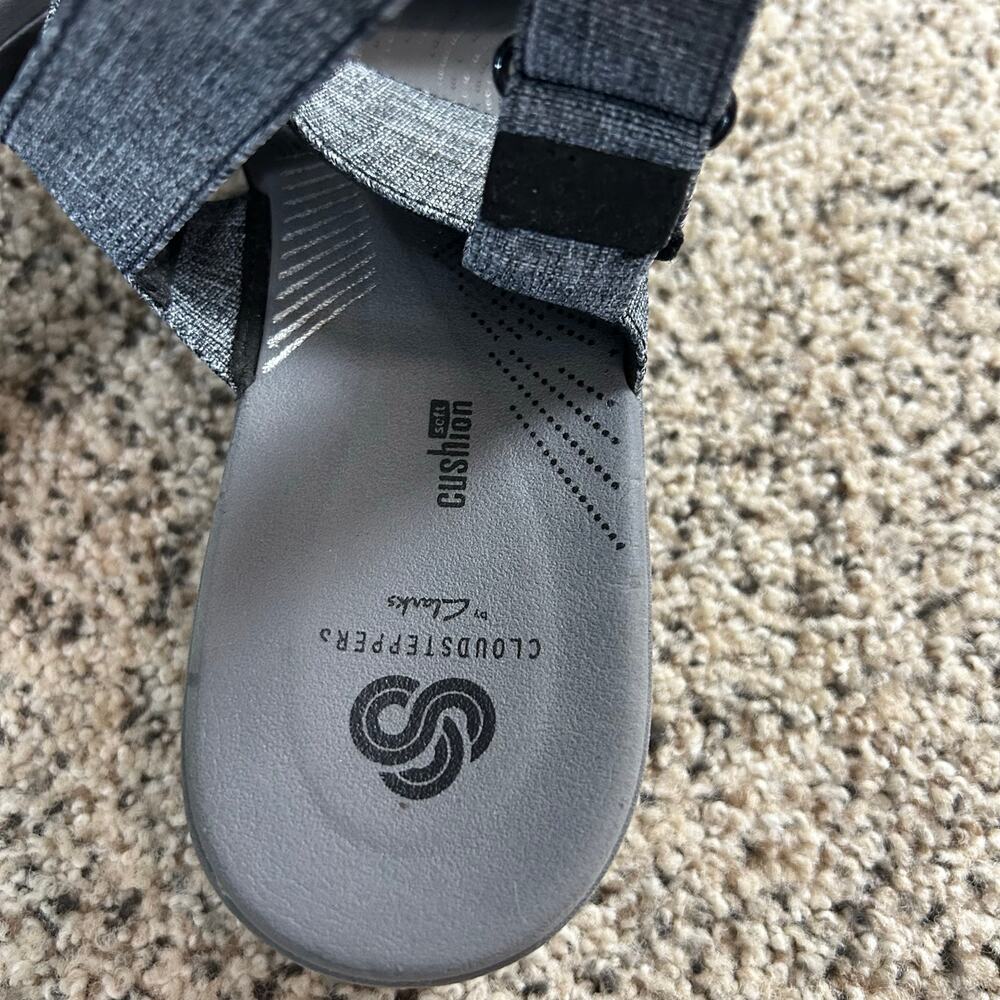 Clarks Gray Fabric Slingback Sandals - Picture 4 of 7